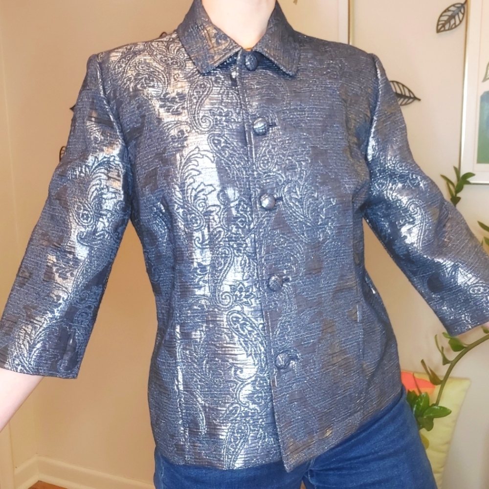 Metallic paisley statement jacket